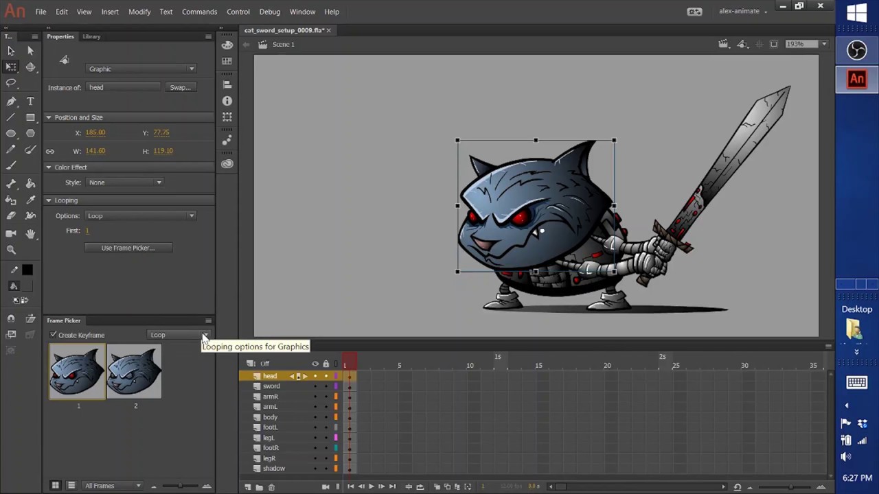 screenshot of Adobe Animate